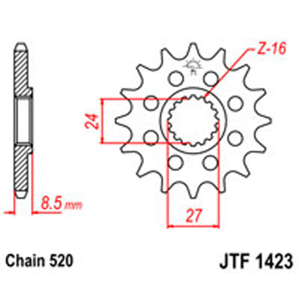 JT JT Gear Box Sprockets G/B 1423-16 SUZ